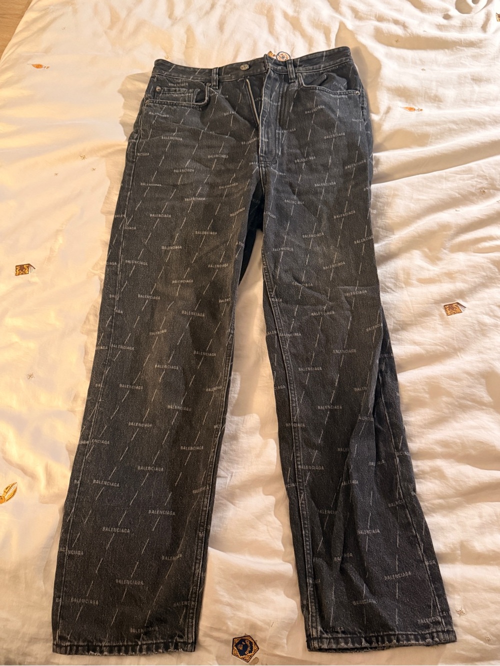 Balenciaga Black Logo-Trim Denim Jeans - Picture 2 of 3